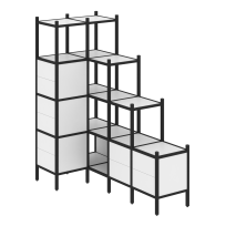 Loft Угловой внутренний стеллаж наборный VR.L-42 Тиквуд тёмный/Белый металл 862×1694×1869 Loft Угловой внутренний стеллаж наборный VR.L-42 Тиквуд тёмный/Белый металл 862×1694×1869