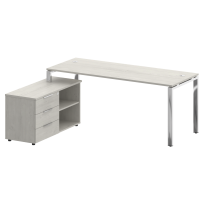 Metal System Direct Стол руководителя с тумбой левый БГ.СРТ-5.7 (L) Акация/Нерж. сталь 1900*1520*750 Metal System Direct Стол руководителя с тумбой левый БГ.СРТ-5.7 (L) Акация/Нерж. сталь 1900*1520*750