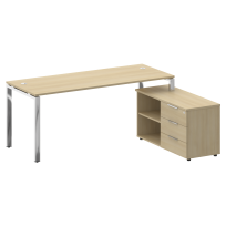 Metal System Direct Стол руководителя с тумбой правый БГ.СРТ-5.7 (R) Акация/Нерж. сталь 1900*1520*750 Metal System Direct Стол руководителя с тумбой правый БГ.СРТ-5.7 (R) Акация/Нерж. сталь 1900*1520*750
