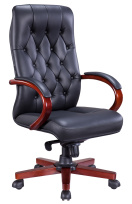 Кресло для руководителя Everprof Monaco Wood Экокожа Черный