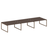 Metal System Quattro Р. ст. на 6 раб. места на О-образном м/к 50БО.СМ-6.4 Акация/Антрацит металл 4800*1475*750 Metal System Quattro Р. ст. на 6 раб. места на О-образном м/к 50БО.СМ-6.4 Акация/Антрацит металл 4800*1475*750