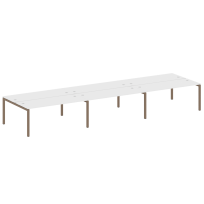 Metal System Quattro Р. ст. на 6 раб. места на П-образном м/к 50БП.СМ-6.5 Акация/Антрацит металл 5400*1475*750