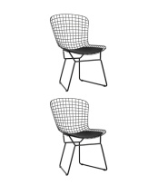 Стул обеденный Bertoia черный с черной подушкой 2 шт Стул обеденный Bertoia черный с черной подушкой 2 шт
