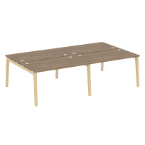Onix Wood Рабочая станция OW.D.RS-4.3.8 Белый бриллиант/Дуб светлый/Белый металл 2760*1635*750