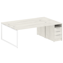 Metal System Quattro Р. ст. с тумбой на О-образном м/к 40БО.РС-СТП-2.5 Акация/Антрацит металл 2212*1475*750 Metal System Quattro Р. ст. с тумбой на О-образном м/к 40БО.РС-СТП-2.5 Акация/Антрацит металл 2212*1475*750