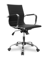 Кресло офисное College CLG-620 LXH-B BLACK Кожа PU Черный / Крестовина хром