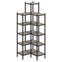 Loft Угловой внутренний стеллаж наборный VR.L-46 Тиквуд тёмный/Белый металл 862×862×2280 Loft Угловой внутренний стеллаж наборный VR.L-46 Тиквуд тёмный/Белый металл 862×862×2280