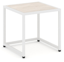 Loft Стол журнальный VR.L-SJK-40 Тиквуд тёмный/Белый металл 400×400×400