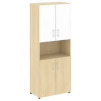 Шкаф LT.ST-1.4 R white Yalta / Дуб Мали – Стекло White 800×450×1987