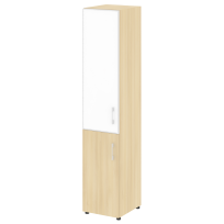 Шкаф узкий LT.SU-1.2 R (L) white Yalta / Дуб Мали – Стекло White 400×450×1987
