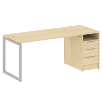 Metal System Quattro Р. ст. с тумбой на О-образном м/к 40БО.РС-СТП-1.3 Акация/Антрацит металл 1812*720*750 Metal System Quattro Р. ст. с тумбой на О-образном м/к 40БО.РС-СТП-1.3 Акация/Антрацит металл 1812*720*750
