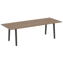 Onix Wood Direct Стол переговорный OW.PRG-25 Белый бриллиант/Дуб светлый/Белый металл 2580*980*750 Onix Wood Direct Стол переговорный OW.PRG-25 Белый бриллиант/Дуб светлый/Белый металл 2580*980*750