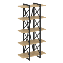 Loft Стеллаж на регулируемых опорах-5 полок VR.L-MST.O-5.4V Тиквуд тёмный/Чёрный металл 800×400×1650 Loft Стеллаж на регулируемых опорах-5 полок VR.L-MST.O-5.4V Тиквуд тёмный/Чёрный металл 800×400×1650