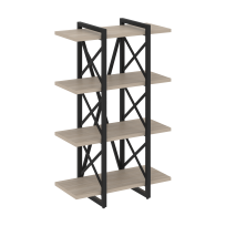 Loft Стеллаж на регулируемых опорах-4 полки VR.L-MST.O-4.4V Тиквуд тёмный/Чёрный металл 800×400×1280 Loft Стеллаж на регулируемых опорах-4 полки VR.L-MST.O-4.4V Тиквуд тёмный/Чёрный металл 800×400×1280