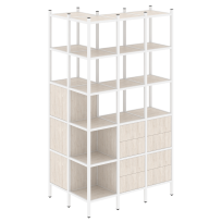 Loft Угловой внешний стеллаж наборный VR.L-54 Тиквуд тёмный/Белый металл 862×1278×2280 Loft Угловой внешний стеллаж наборный VR.L-54 Тиквуд тёмный/Белый металл 862×1278×2280