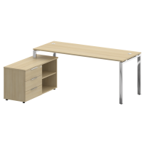 Metal System Direct Стол руководителя с тумбой левый БГ.СРТ-5.7 (L) Акация/Нерж. сталь 1900*1520*750 Metal System Direct Стол руководителя с тумбой левый БГ.СРТ-5.7 (L) Акация/Нерж. сталь 1900*1520*750