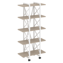 Loft Стеллаж на колесных опорах-5 полок VR.L-MST.K-5.4V Тиквуд тёмный/Чёрный металл 800×400×1704 Loft Стеллаж на колесных опорах-5 полок VR.L-MST.K-5.4V Тиквуд тёмный/Чёрный металл 800×400×1704