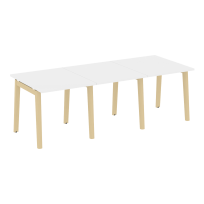 Onix Wood Стол переговорный (3 столешницы) OW.PRG-3.0 Белый бриллиант/Дуб светлый/Белый металл 2340*980*750 Onix Wood Стол переговорный (3 столешницы) OW.PRG-3.0 Белый бриллиант/Дуб светлый/Белый металл 2340*980*750