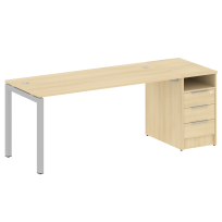 Metal System Quattro Р. ст. с тумбой на П-образном м/к 50БП.РС-СТП-1.4 Акация/Антрацит металл 2012*720*750 Metal System Quattro Р. ст. с тумбой на П-образном м/к 50БП.РС-СТП-1.4 Акация/Антрацит металл 2012*720*750