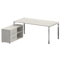 Metal System Direct Стол руководителя с тумбой левый БГ.СРТ-5.9 (L) Акация/Нерж. сталь 1900*1720*750 Metal System Direct Стол руководителя с тумбой левый БГ.СРТ-5.9 (L) Акация/Нерж. сталь 1900*1720*750