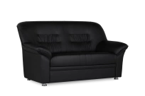Двухместный диван Карелия Euroforma / Экокожа Euroline / Черный/ 1520×890×870
