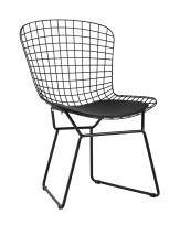 Стул обеденный Bertoia черный с черной подушкой 4 шт Стул обеденный Bertoia черный с черной подушкой 4 шт