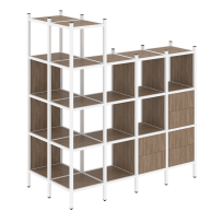 Loft Угловой внешний стеллаж наборный VR.L-57 Тиквуд тёмный/Белый металл 862×1694×1869 Loft Угловой внешний стеллаж наборный VR.L-57 Тиквуд тёмный/Белый металл 862×1694×1869