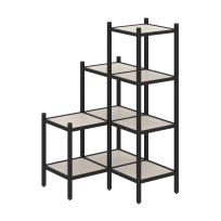 Loft Угловой внутренний стеллаж наборный VR.L-36 Тиквуд тёмный/Белый металл 862×862×1458 Loft Угловой внутренний стеллаж наборный VR.L-36 Тиквуд тёмный/Белый металл 862×862×1458