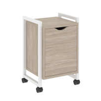 Loft Тумба на колесных опорах с распашным фасадом VR.L-T2.K Тиквуд тёмный/Чёрный металл 500×460×767 Loft Тумба на колесных опорах с распашным фасадом VR.L-T2.K Тиквуд тёмный/Чёрный металл 500×460×767
