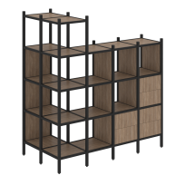 Loft Угловой внешний стеллаж наборный VR.L-57 Тиквуд тёмный/Белый металл 862×1694×1869 Loft Угловой внешний стеллаж наборный VR.L-57 Тиквуд тёмный/Белый металл 862×1694×1869