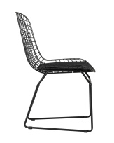 Стул обеденный Bertoia черный с черной подушкой 2 шт Стул обеденный Bertoia черный с черной подушкой 2 шт