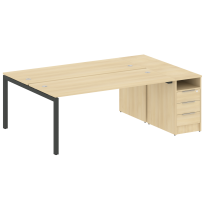 Metal System Quattro Р. ст. с тумбой на П-образном м/к 50БП.РС-СТП-2.5 Акация/Антрацит металл 2212*1475*750 Metal System Quattro Р. ст. с тумбой на П-образном м/к 50БП.РС-СТП-2.5 Акация/Антрацит металл 2212*1475*750