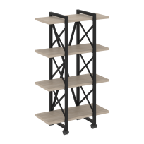 Loft Стеллаж на колесных опорах-4 полки VR.L-MST.K-4.4V Тиквуд тёмный/Чёрный металл 800×400×1334 Loft Стеллаж на колесных опорах-4 полки VR.L-MST.K-4.4V Тиквуд тёмный/Чёрный металл 800×400×1334