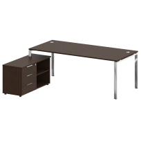 Metal System Direct Стол руководителя с тумбой левый БГ.СРТ-6.9 (L) Акация/Нерж. сталь 2100*1720*750 Metal System Direct Стол руководителя с тумбой левый БГ.СРТ-6.9 (L) Акация/Нерж. сталь 2100*1720*750