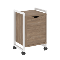Loft Тумба на колесных опорах с распашным фасадом VR.L-T2.K Тиквуд тёмный/Чёрный металл 500×460×767 Loft Тумба на колесных опорах с распашным фасадом VR.L-T2.K Тиквуд тёмный/Чёрный металл 500×460×767