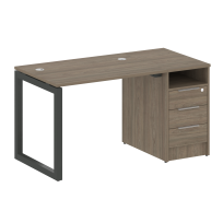 Metal System Quattro Р. ст. с тумбой на О-образном м/к 50БО.РС-СТП-1.1 Акация/Антрацит металл 1412*720*750 Metal System Quattro Р. ст. с тумбой на О-образном м/к 50БО.РС-СТП-1.1 Акация/Антрацит металл 1412*720*750