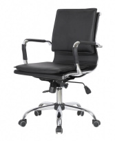 Кресло офисное College CLG-617 LXH-B BLACK  Кожа PU Черный / Крестовина хром