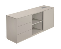 Тумба опорная левая Atlas / NZ-0231.GS.GS.L / 1700×450×630 / Серый камень