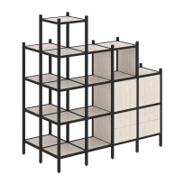 Loft Угловой внешний стеллаж наборный VR.L-58 Тиквуд тёмный/Белый металл 862×1694×1869 Loft Угловой внешний стеллаж наборный VR.L-58 Тиквуд тёмный/Белый металл 862×1694×1869