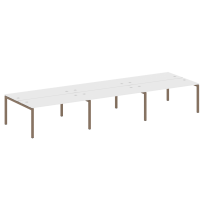 Metal System Quattro Р. ст. на 6 раб. места на П-образном м/к 50БП.СМ-6.4 Акация/Антрацит металл 4800*1475*750