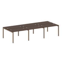 Metal System Quattro Р. ст. на 6 раб. места на П-образном м/к 50БП.СМ-6.2 Акация/Антрацит металл 3600*1475*750
