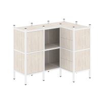 Loft Угловой внутренний стеллаж наборный VR.L-28 Тиквуд тёмный/Белый металл 1278×862×1047 Loft Угловой внутренний стеллаж наборный VR.L-28 Тиквуд тёмный/Белый металл 1278×862×1047
