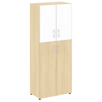 Шкаф LT.ST-1.7 R white Yalta / Дуб Мали – Стекло White 800×450×1987