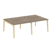 Onix Wood Рабочая станция OW.D.RS-4.2.7 Белый бриллиант/Дуб светлый/Белый металл 2360*1475*750