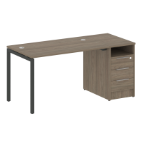 Metal System Quattro Р. ст. с тумбой на П-образном м/к 40БП.РС-СТП-1.2 Акация/Антрацит металл 1612*720*750 Metal System Quattro Р. ст. с тумбой на П-образном м/к 40БП.РС-СТП-1.2 Акация/Антрацит металл 1612*720*750