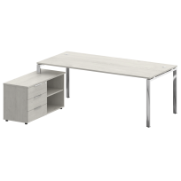 Metal System Direct Стол руководителя с тумбой левый БГ.СРТ-6.9 (L) Акация/Нерж. сталь 2100*1720*750 Metal System Direct Стол руководителя с тумбой левый БГ.СРТ-6.9 (L) Акация/Нерж. сталь 2100*1720*750