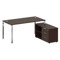 Metal System Direct Стол руководителя с тумбой правый БГ.СРТ-4.8 (R) Акация/Нерж. сталь 1700*1620*750 Metal System Direct Стол руководителя с тумбой правый БГ.СРТ-4.8 (R) Акация/Нерж. сталь 1700*1620*750