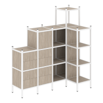 Loft Угловой внутренний стеллаж наборный VR.L-48 Тиквуд тёмный/Белый металл 1694×862×1869 Loft Угловой внутренний стеллаж наборный VR.L-48 Тиквуд тёмный/Белый металл 1694×862×1869