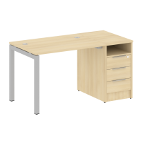 Metal System Quattro Р. ст. с тумбой на П-образном м/к 50БП.РС-СТП-1.1 Акация/Антрацит металл 1412*720*750 Metal System Quattro Р. ст. с тумбой на П-образном м/к 50БП.РС-СТП-1.1 Акация/Антрацит металл 1412*720*750