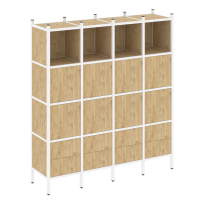 Loft Прямой стеллаж наборный VR.L-09 Тиквуд тёмный/Белый металл 1694×446×1869 Loft Прямой стеллаж наборный VR.L-09 Тиквуд тёмный/Белый металл 1694×446×1869